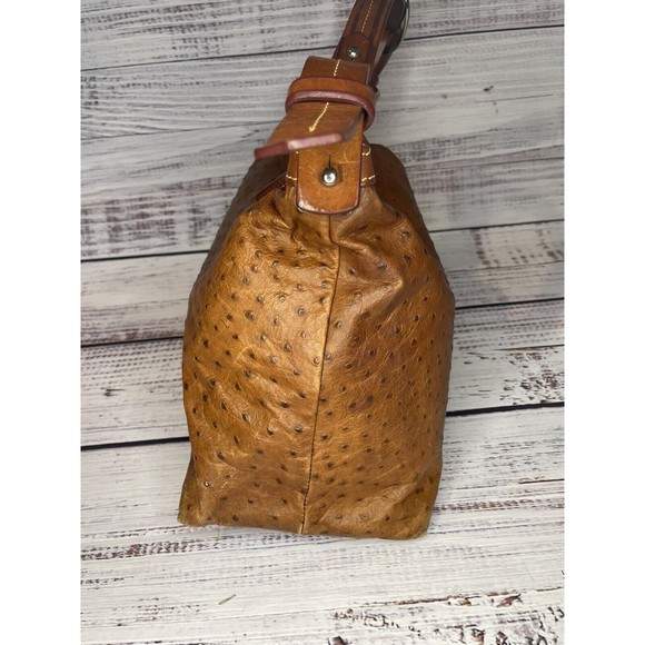 Dooney & Bourke Ostrich Leather Hobo Shoulder Bag GUC $348 - Picture 4 of 16